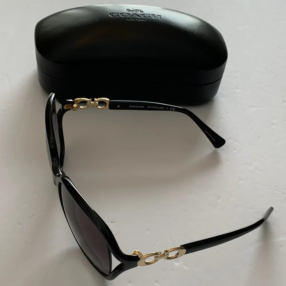 Modern Stylish Coach Black Oversized Sunglasses for Women.